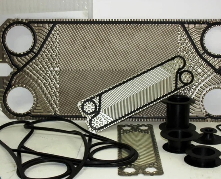 Components of a gasketed plate heat exchanger (PHE)